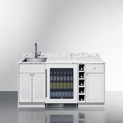 Summit Oasis Wet Bar Kitchenette With Countertop, Beverage Center, And Fully Assembled Cabinetry [OASISWH35] (SAK19178)