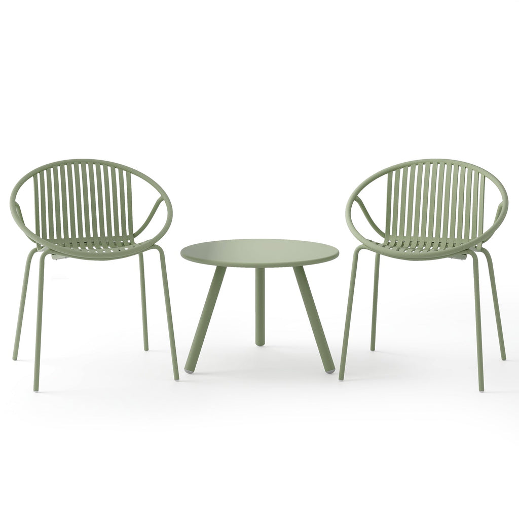 3-Piece Patio Conversation Set with Round Coffee Table