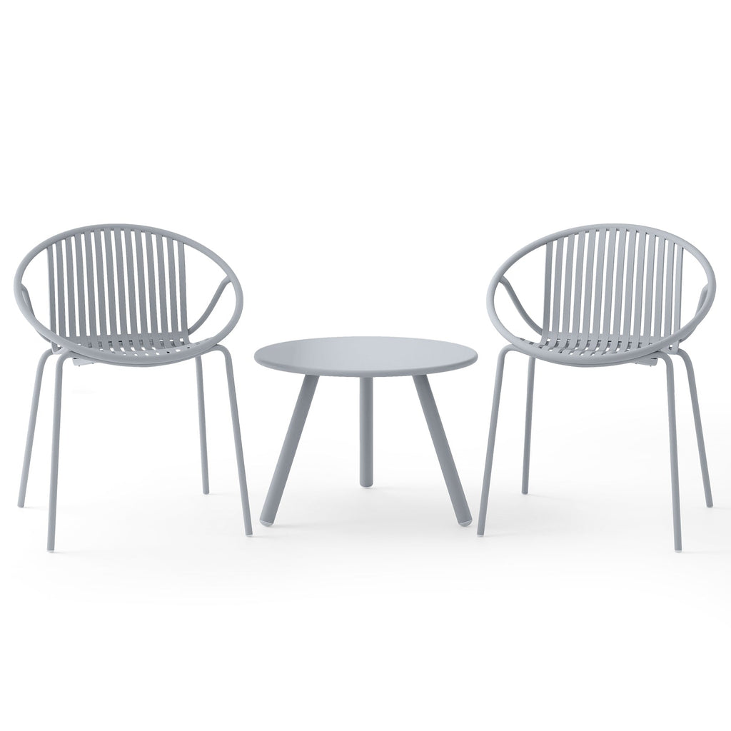 3-Piece Patio Conversation Set with Round Coffee Table