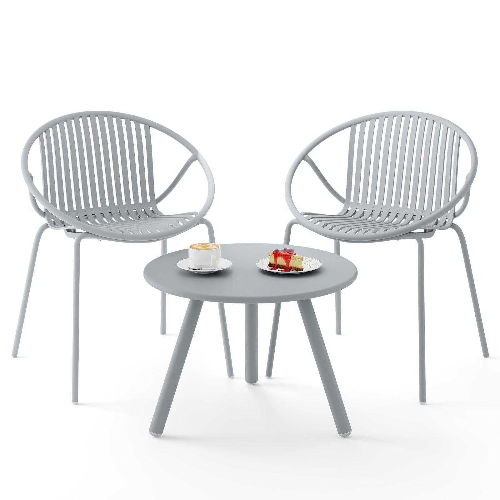 3-Piece Patio Conversation Set with Round Coffee Table