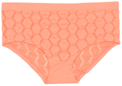 Peek-A-Boo Jacquard Seamless Boyshort in Black or Peach