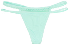 Strappy Thong with Mesh and Lace Detail