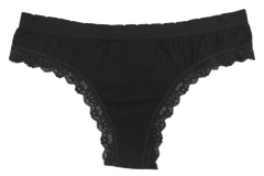 Scalloped Dot and Lace Seamless Tag Free Thong