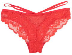 Strappy Floral Lace and Mesh Cheeky