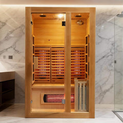 Rövia Luma 2-Person Indoor Hybrid Sauna Room With Infrared And 3.5KW Steam Heaters (SAK83750)