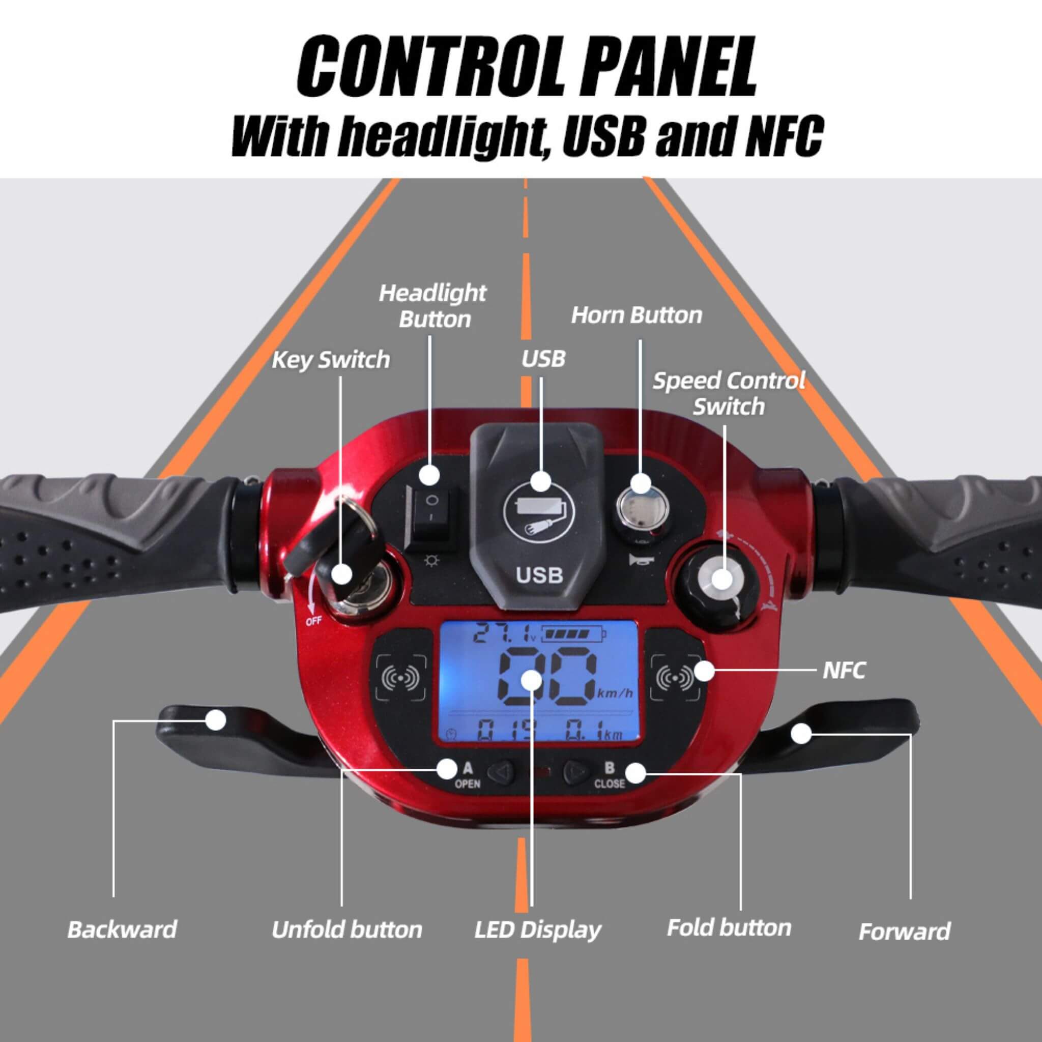 Ultra Lightweight 4-Wheel Folding Mobility Scooter With Remote For Adults And Elderly (SAK58976)