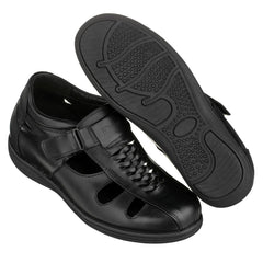 TOTO Black Braided Leather Sandals - Three Inches - G1307