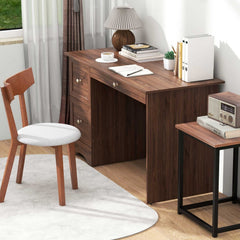 Modern Furniture Set with 2 Dining Chairs Computer Desk and 3 Pieces Coffee Tables