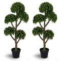 Set of 2 Artificial Boxwood Topiary Tree 46-Inch with 5 Ball