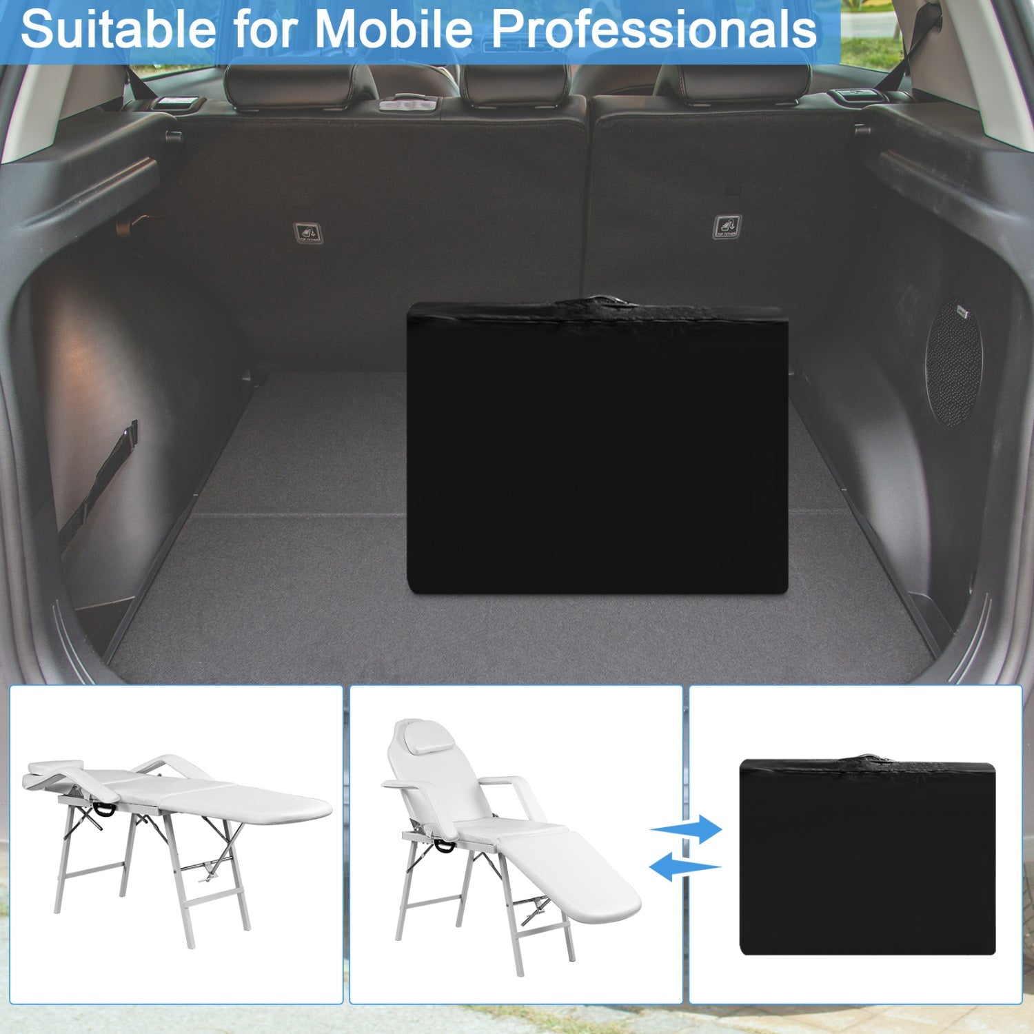 73 Inch Adjustable Massage Table with Backrest & Footrest