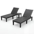 3-Piece Patio Lounge Set with Adjustable Recliner Chairs and Round Side Table for Poolside
