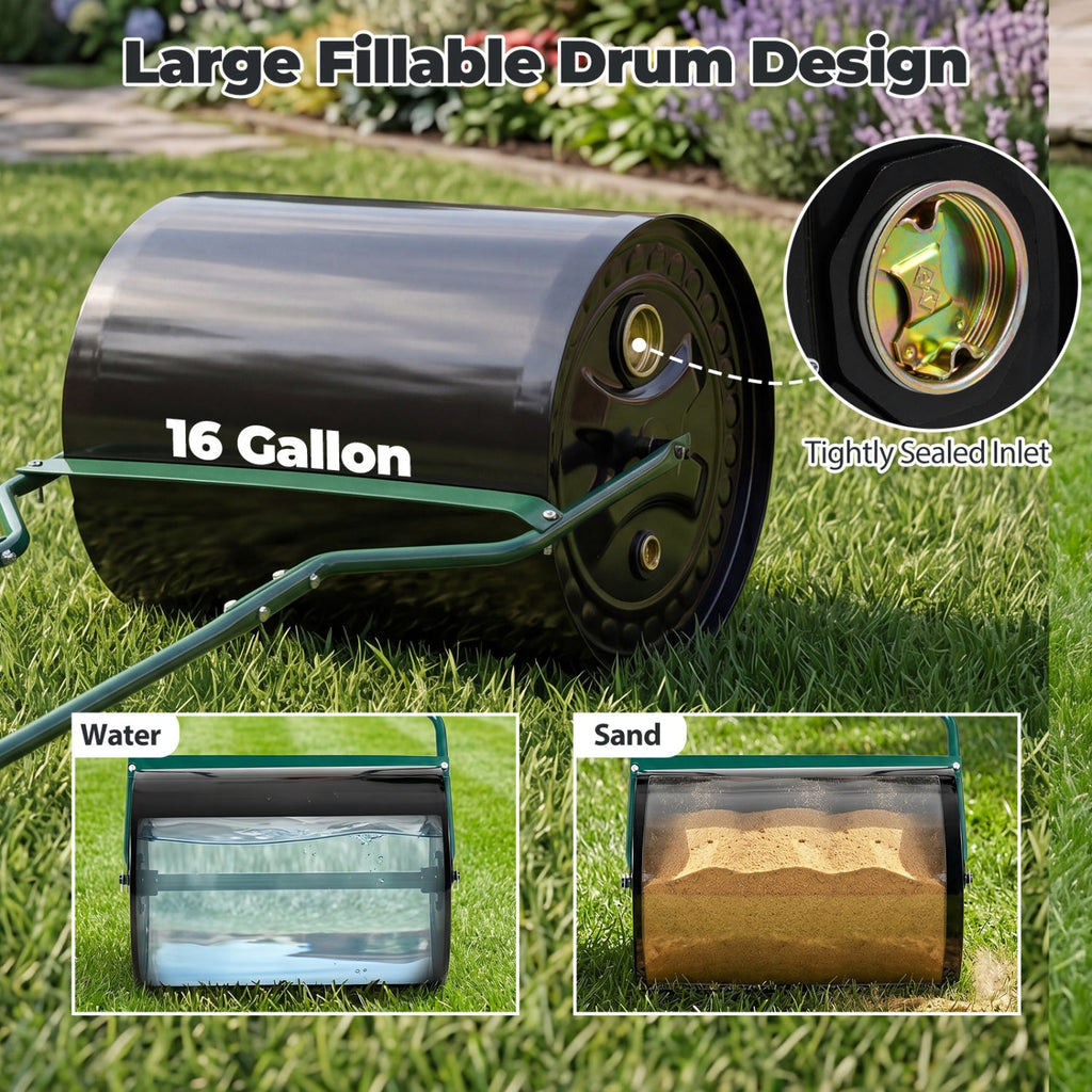 16 Gallon Lawn Roller Water/Sand Filled Garden Drum