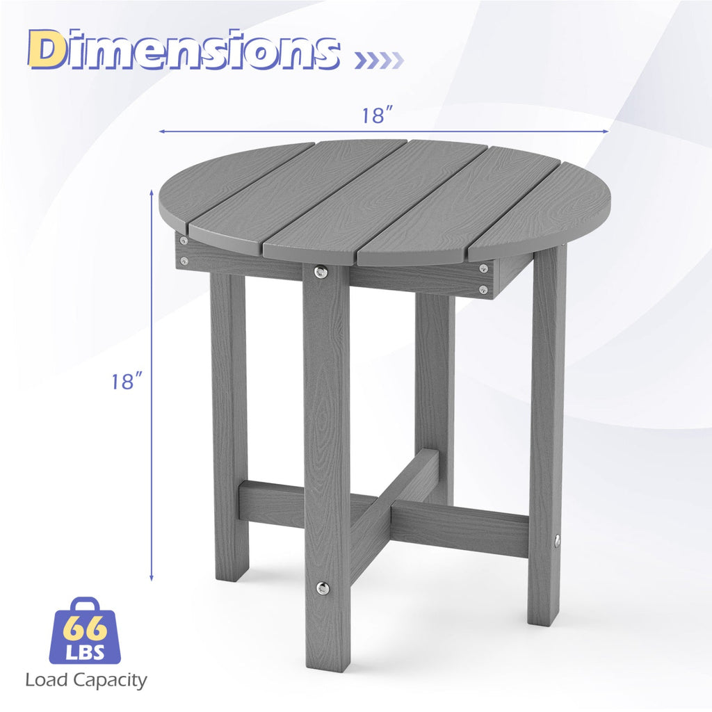 Adirondack Side Table 18x18 Weather-Resistant HIPS