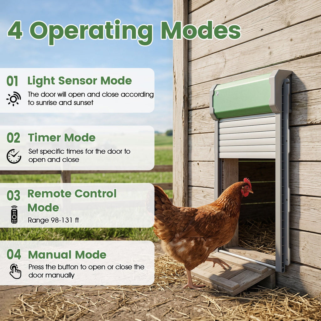 Automatic Chicken Coop Door with Remote Control & Light Sensor