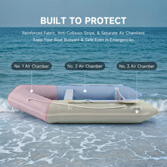Virtue US 10FT 4-Person Heavy-Duty Inflatable Dinghy Transom Sport Tender Boat (SAK98153)